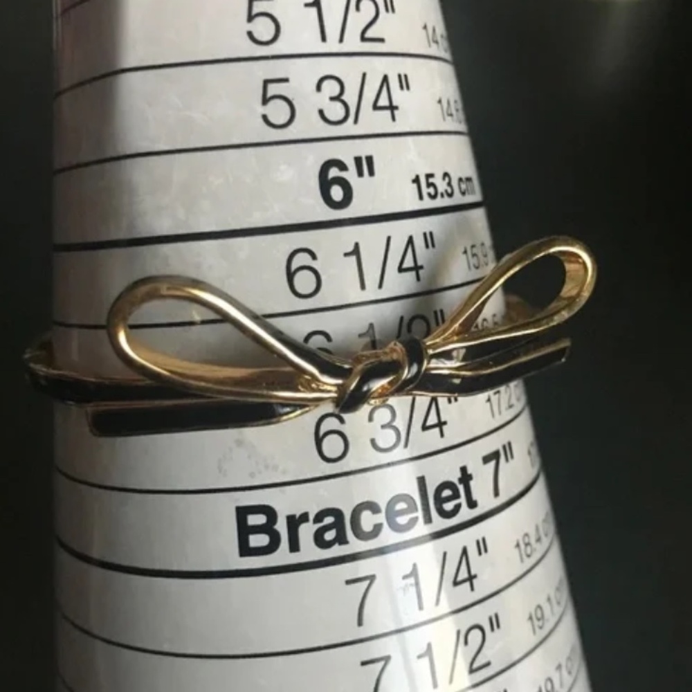 Kate Spade New York Skinny Mini Bow Gold-tone/Black Bangle Bracelet - Picture 10 of 10